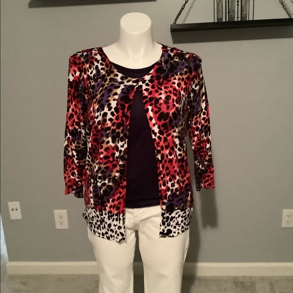 Bright Animal Print Cardigan